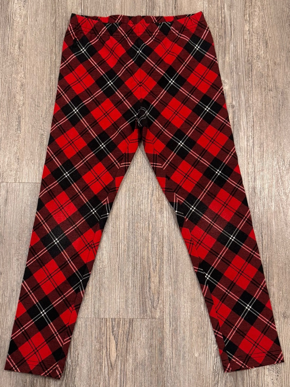 Polo Ralph Lauren Girls Size 6 Red Black Plaid Tartan Cotton Leggings NWOT